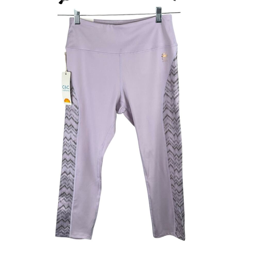 C&C California Winsome Orchid Purple Workout Leggings 7/8 Ankle Medium NWT